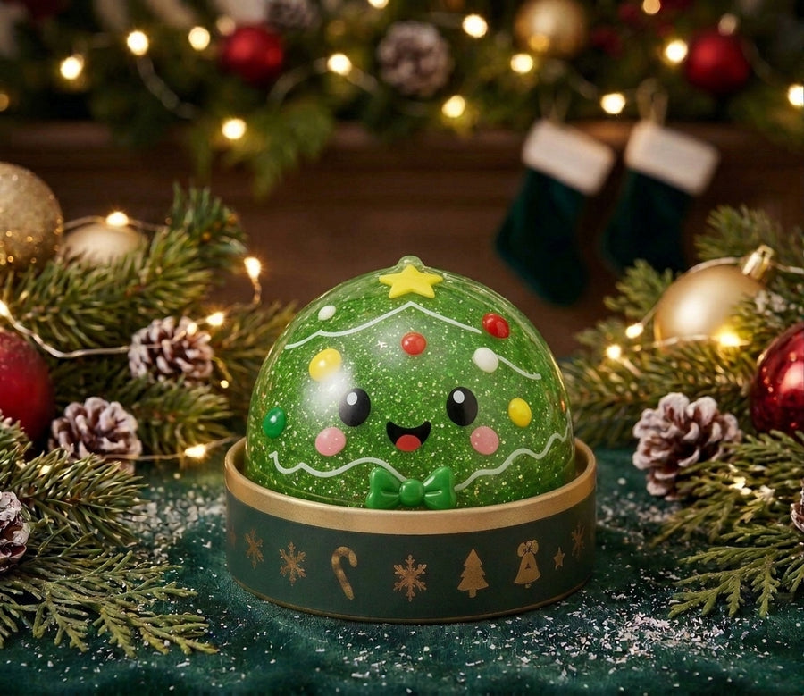 Tree glitter-jelly squishy in its steamer tin